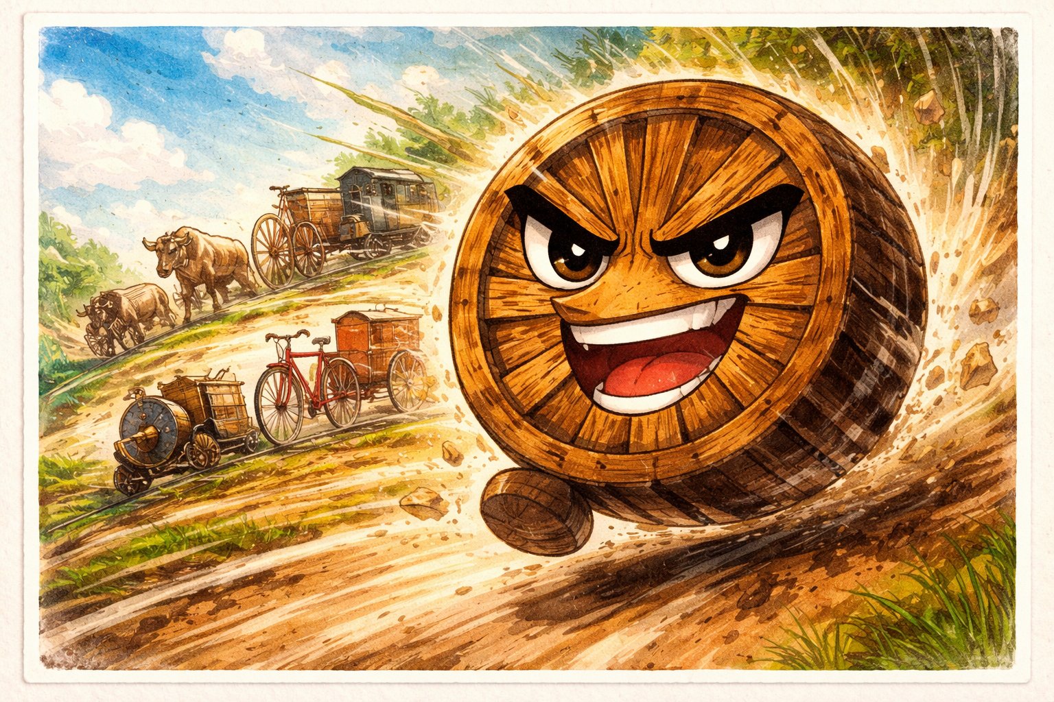 ハグルマ — 坂を転がる車輪