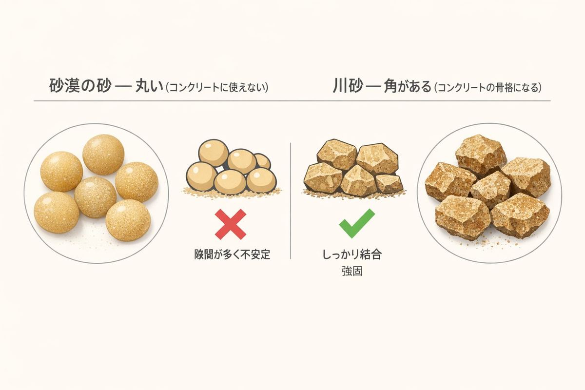砂漠の砂 vs 川砂
