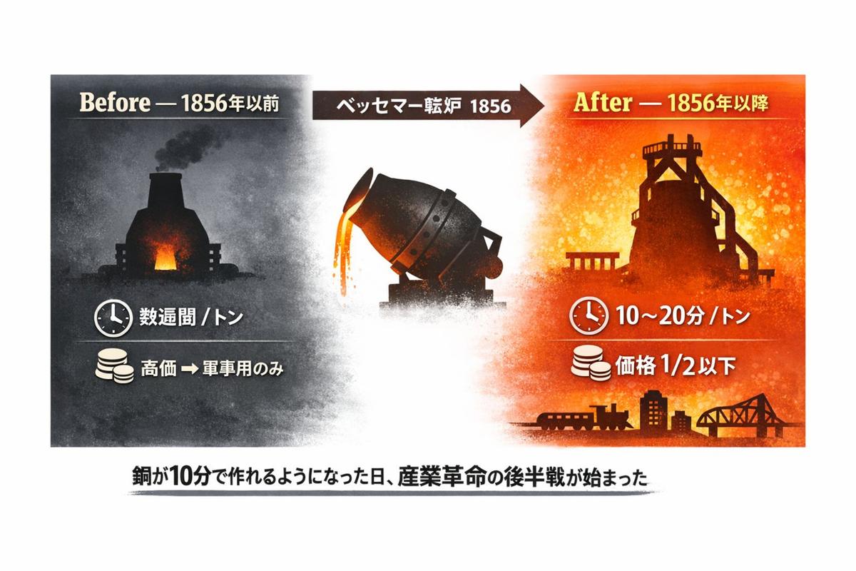 ベッセマー転炉 Before/After