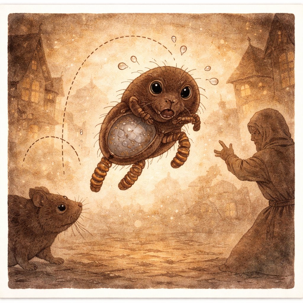 ノミ吉：ネズミと人間の間をジャンプするノミキャラクター