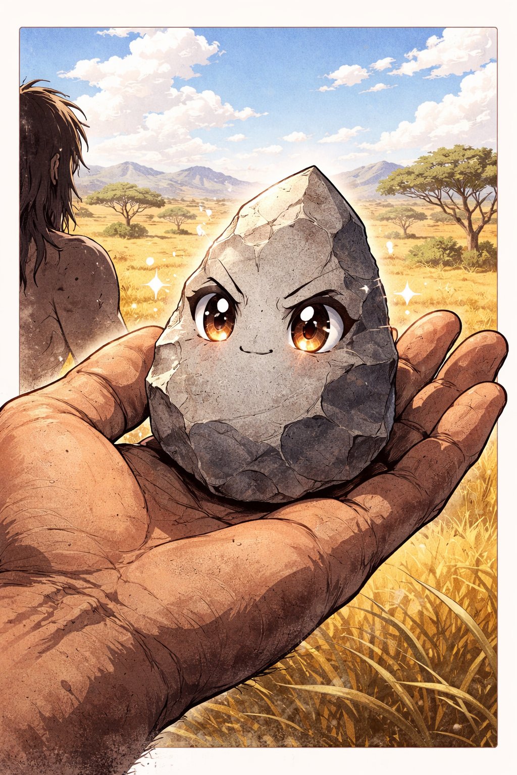 イシちゃん — 原始の手の中の石器